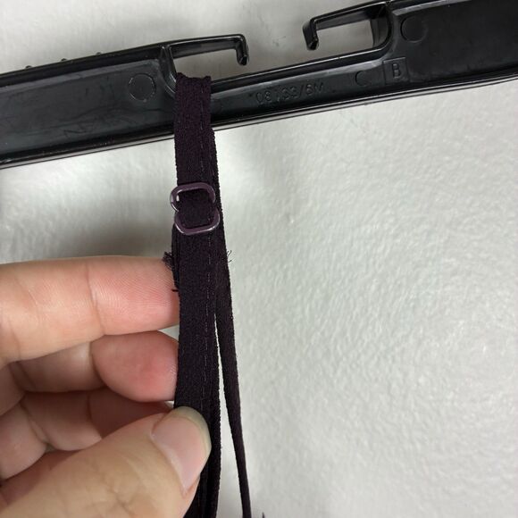 Jasmine Velvet Cami Top Sz M Purple Pleated Blouse Elegant Minimalist Dark - Picture 4 of 7